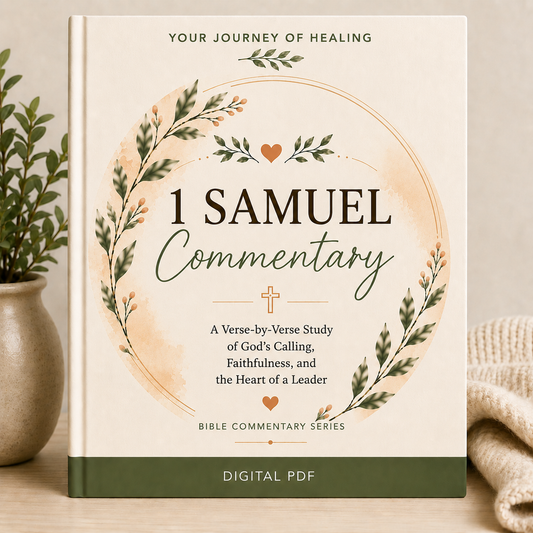 1 Samuel Commentary printable Bible study PDF by Your Journey of Healing featuring a verse-by-verse study of God's Calling, Faithfulness, and the Heart of a Leader.
