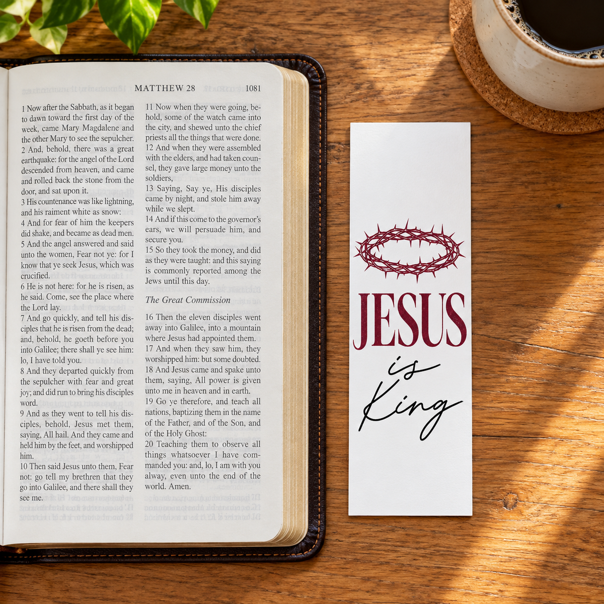 Jesus Is King Christian Bookmark — 6″ × 2″