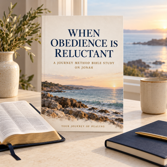 Printable Jonah Bible study using the JOURNEY Method, titled “When Obedience Is Reluctant.”