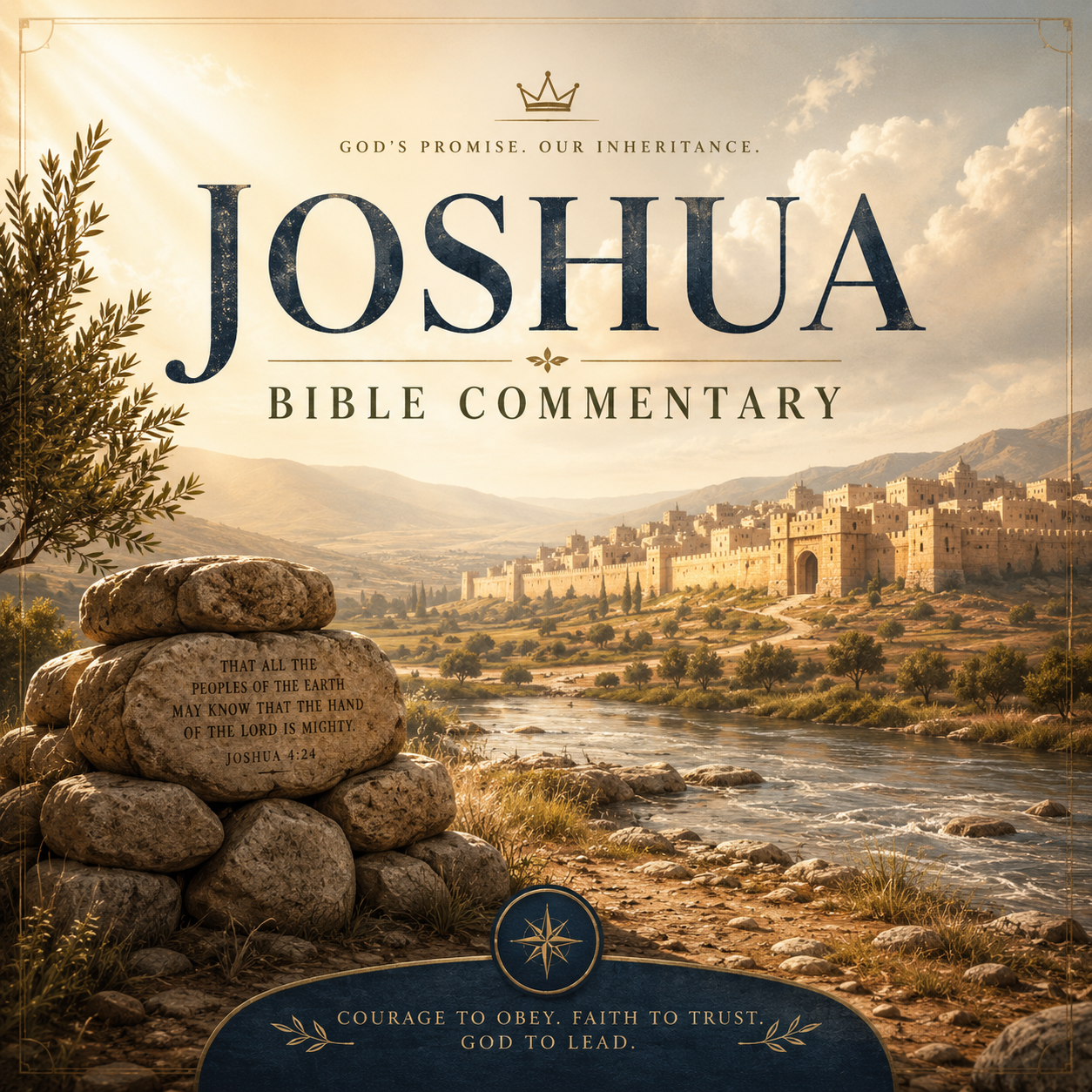 Joshua Bible Commentary PDF featuring a verse-by-verse Old Testament study of Joshua, the Promised Land, Jericho, Rahab, courage, obedience, faith, and God’s faithfulness.