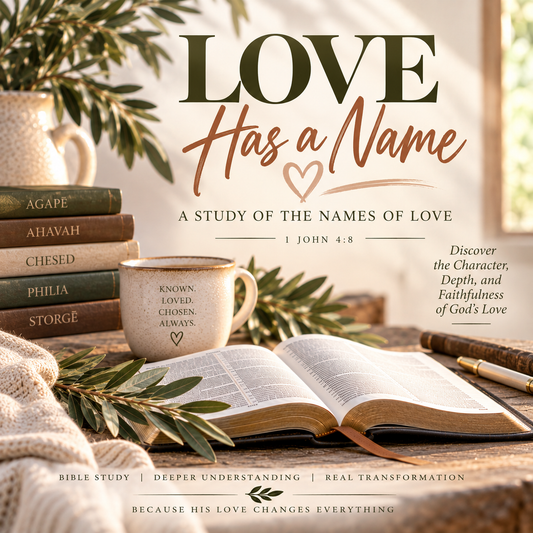 Love Has a Name Christian Bible study PDF exploring El Emunah, Ahavah, Agapē, and Jesus Christ to discover the biblical meaning of faithful, sacrificial, truth-filled love.