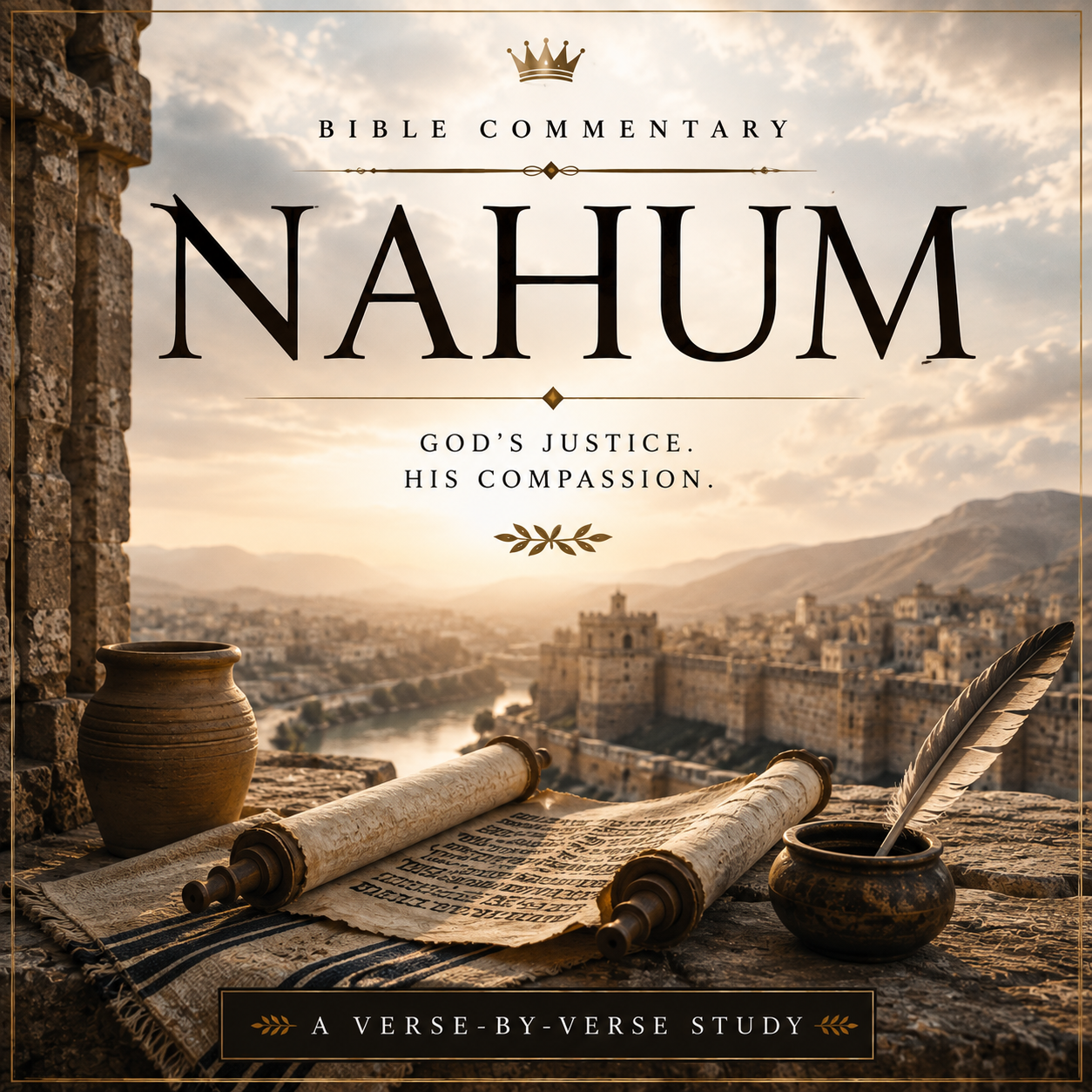 Nahum Bible Commentary PDF featuring an Old Testament study of Nineveh, Assyria, God’s justice, judgment, sovereignty, goodness, and refuge for those who trust Him.
