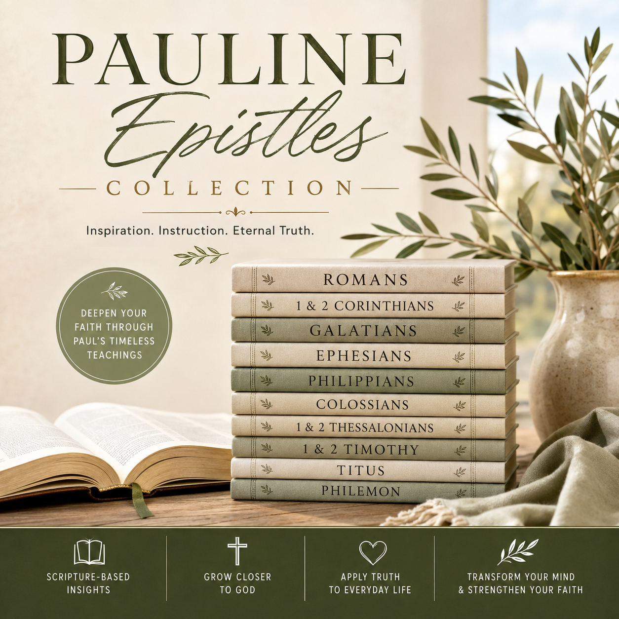 Pauline Epistles collection of New Testament Bible commentary PDFs covering the Apostle Paul’s letters from Romans through Philemon.