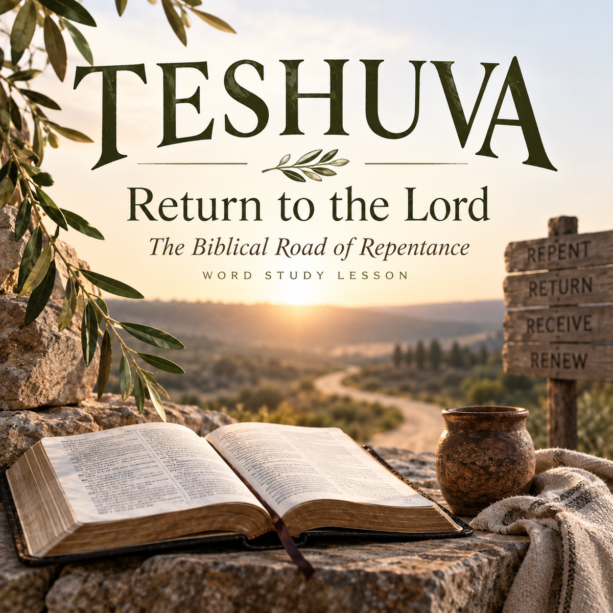 TESHUVA Return to the Lord biblical word study lesson exploring repentance as turning from sin and returning to God through confession, grace, restoration, and obedience.
