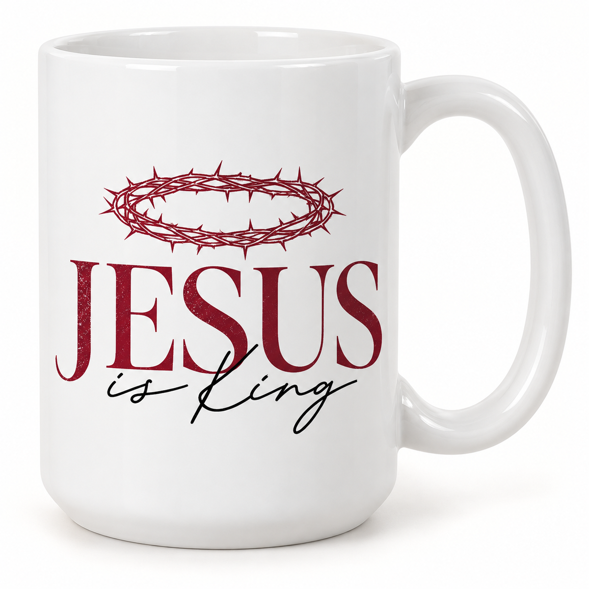 Jesus Is King Christian Mug — 15 oz