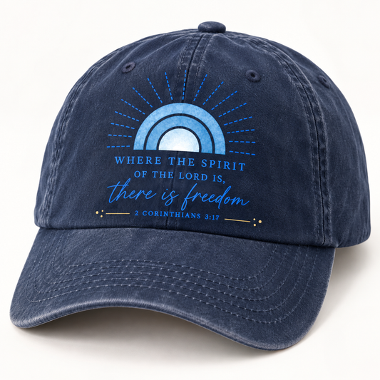 Where the Spirit of the Lord Is Christian Cap — Navy Blue